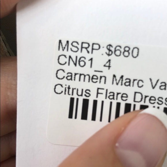 Carmen Marc Valvo Citrus Flare Dress Size 4 - Picture 7 of 9